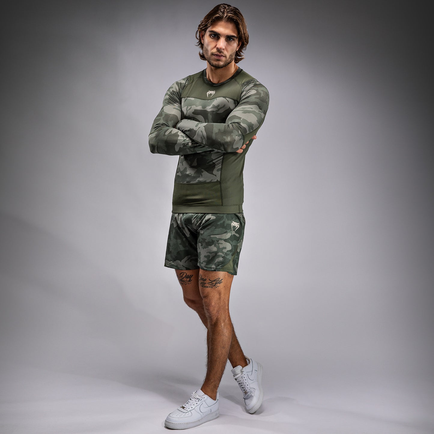 Venum G-Fit Air Herren Langarm Rashguard - Armee Camouflage