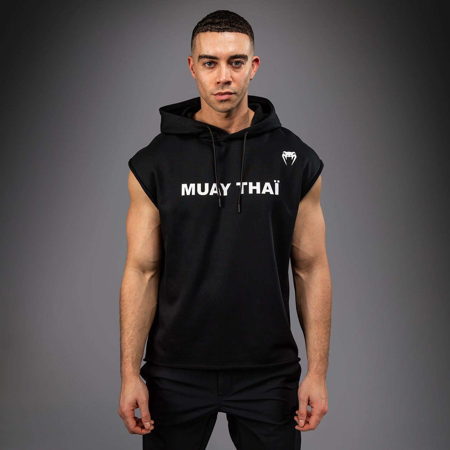 Venum Muay Thai VT Ärmelloser Hoodie - Schwarz/Weiß