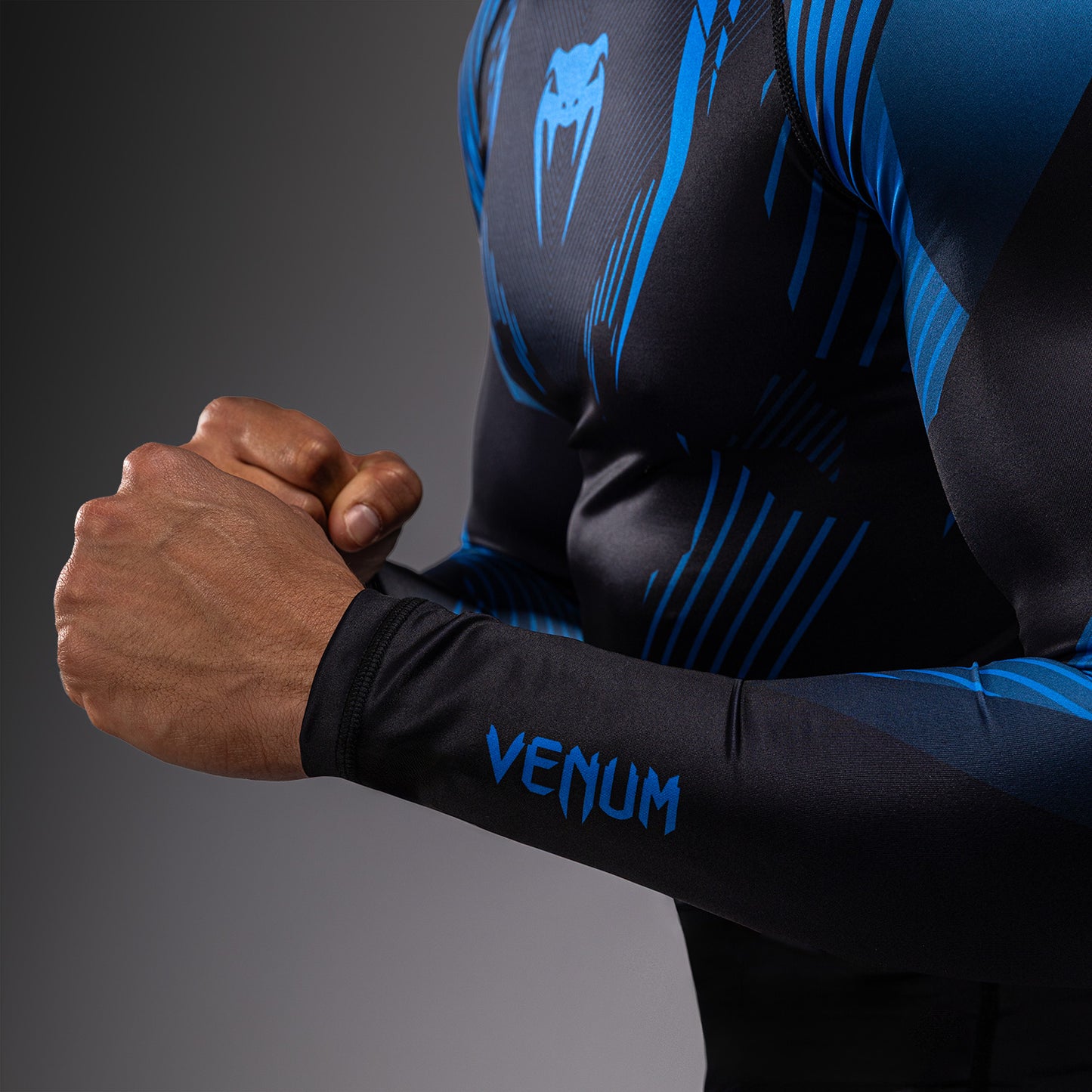 Venum No-Gi 6.0 Langarm Rashguard - Schwarz/Blau