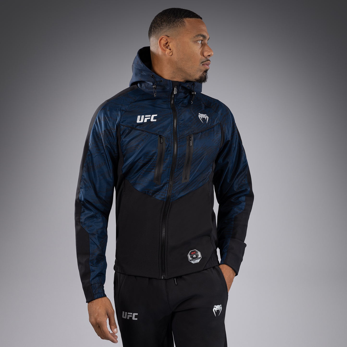 UFC Fusion by Venum Fight Week Herren Zip Hoodie - Ozeanisches Blau
