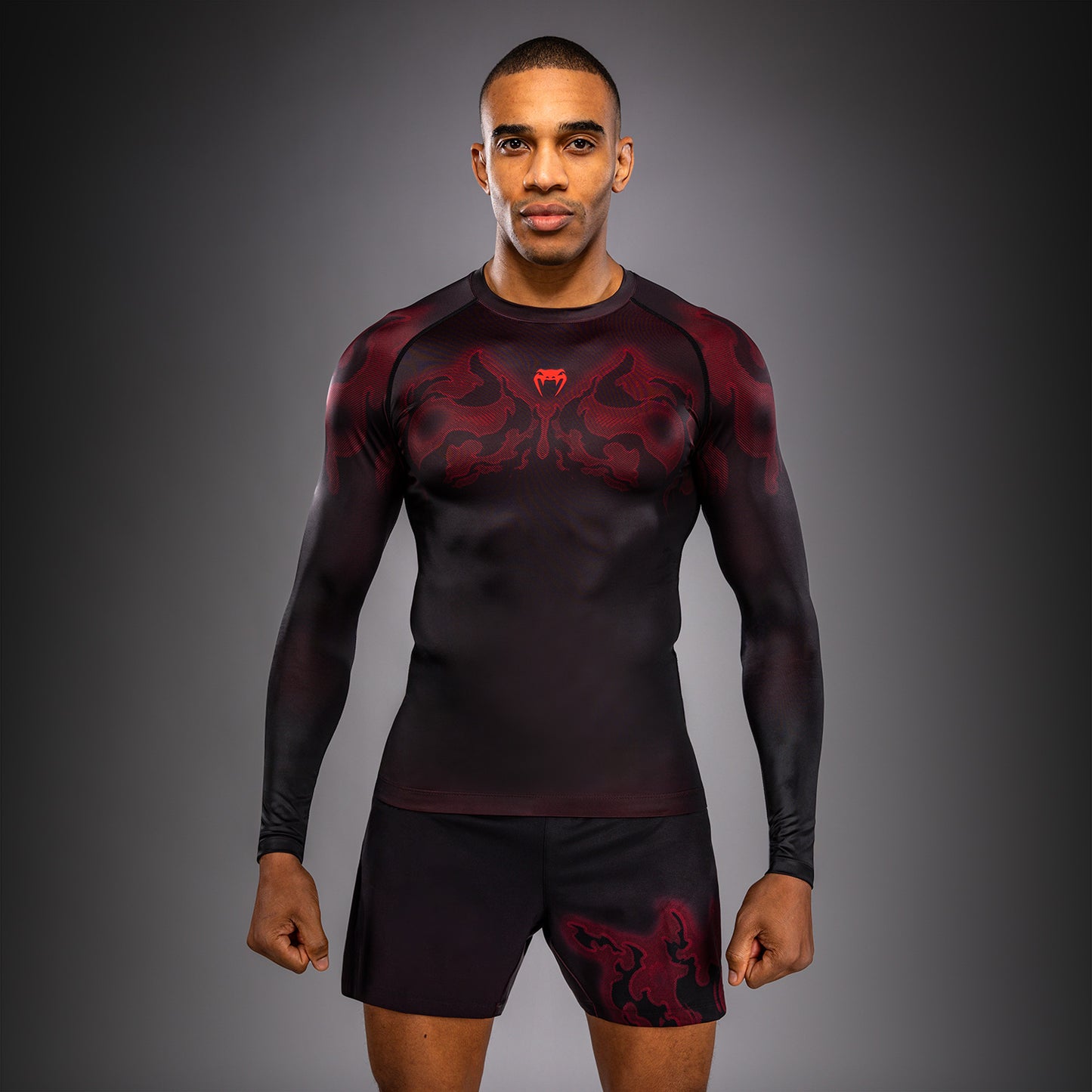 Venum Spectre Langarm Rashguard – Schwarz/Rot