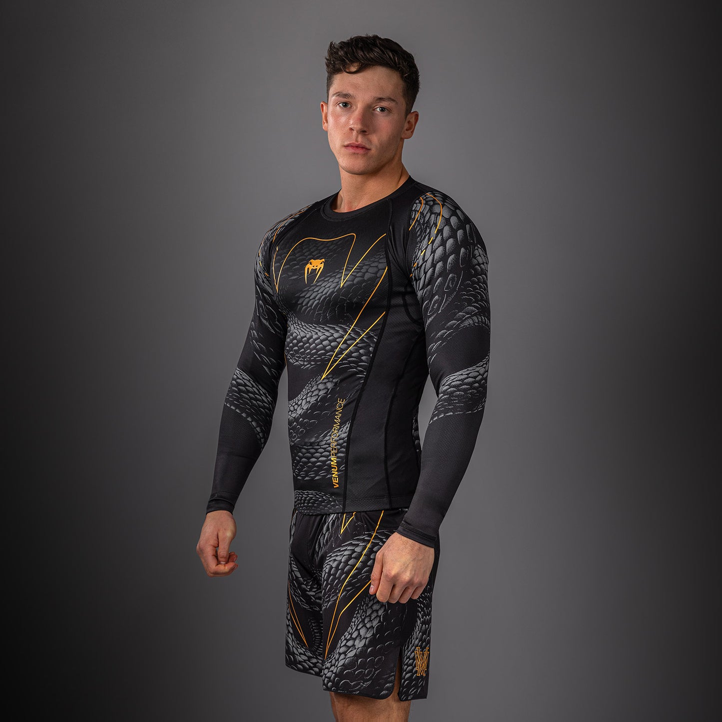 Venum Matupa Langarm Rashguard - Schwarz/Grau/Gold