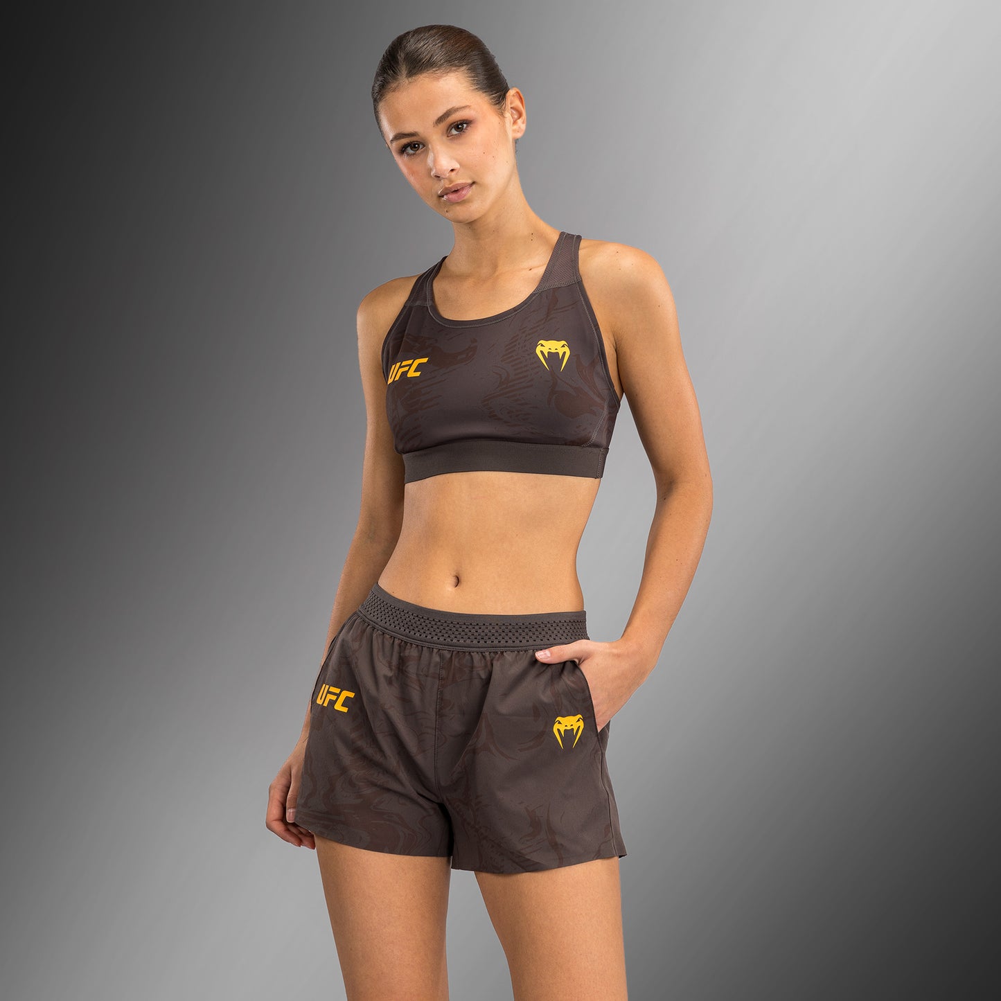 UFC Fusion by Venum Fight Week Damen Performance Short - Erdiges Braun