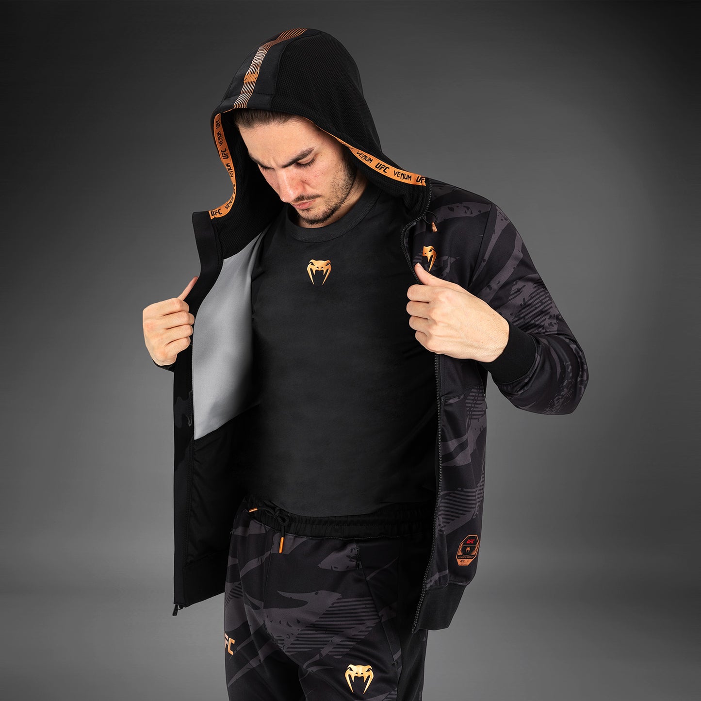 UFC Adrenaline by Venum Fight Week Herren Zip Hoodie - Urban Camo