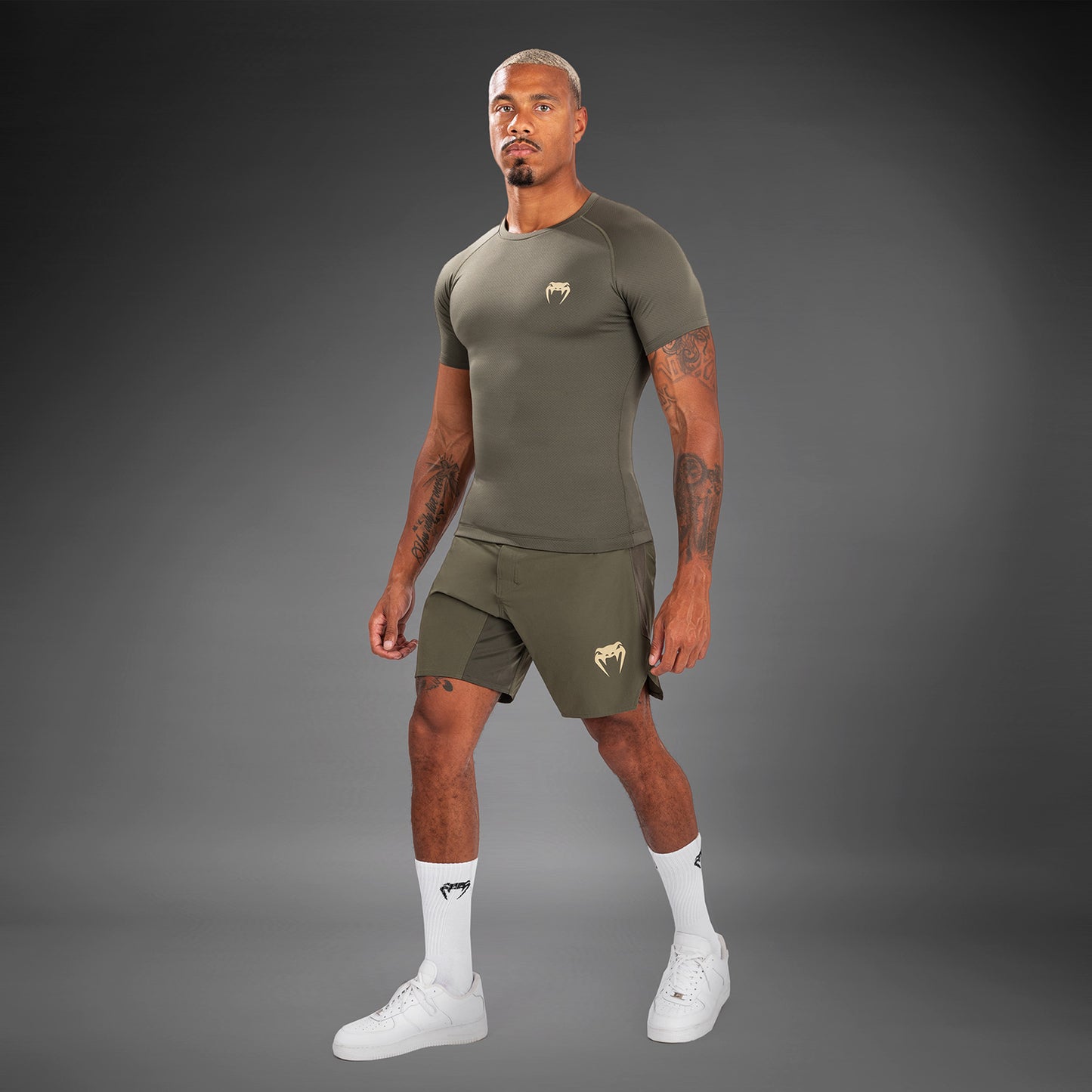 Venum Contender Herren Kurzarm Rashguard - Khaki