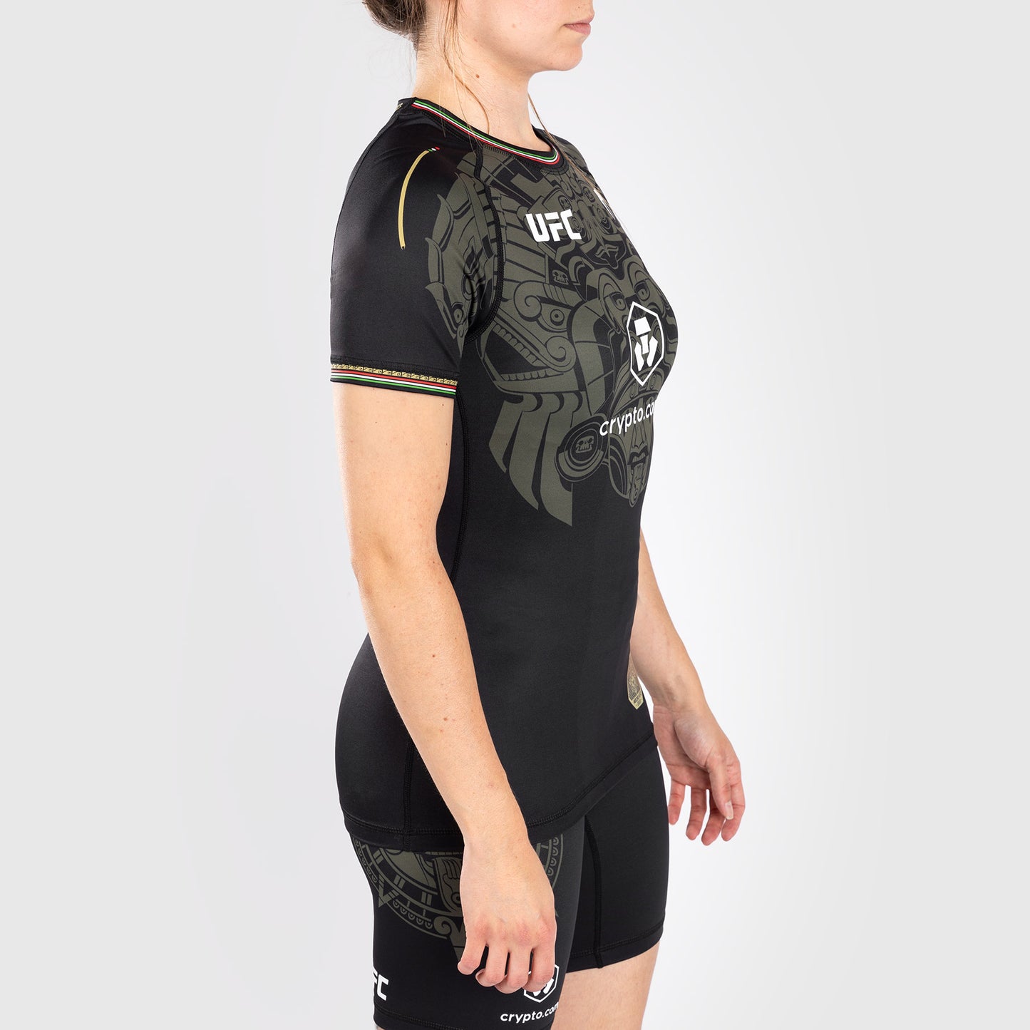 Noche UFC by Venum  Authentic Fight Night Damen Performance Kurzarm Rashguard - Schwarz