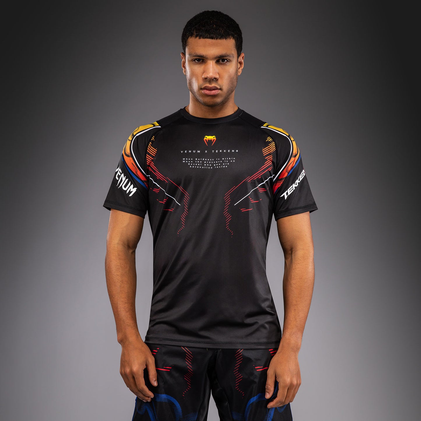 Venum x TEKKEN 8 Dry-Tech T‑Shirt Yoshimitsu - Schwarz/Orange