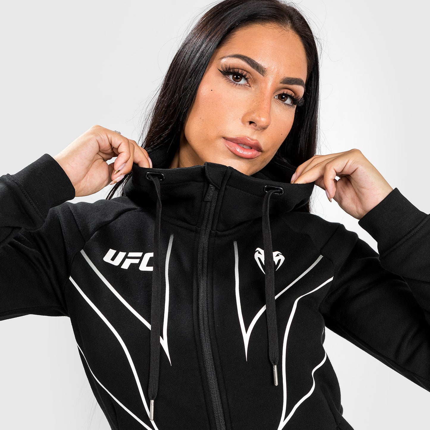 UFC Venum Fight Night 2.0 Replik Frauen Full Zip Hoodie - schwarz