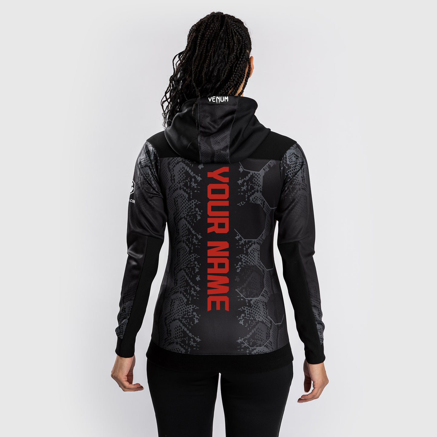UFC Adrenaline by Venum Personalisiertes Authentic Fight Night Frauen Walkout Hoodie - Schwarz
