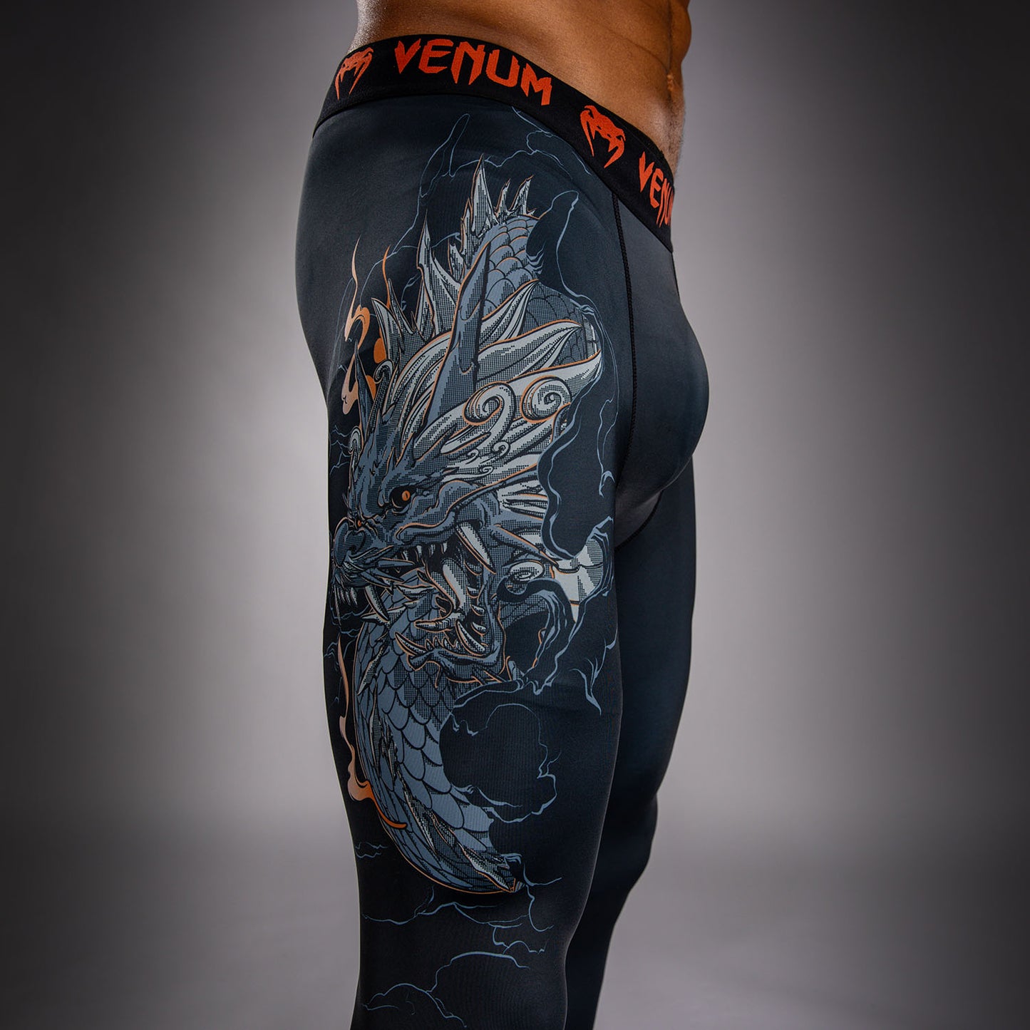 Venum Thunder Dragon Spats – Schwarz/Grau/Kupfer
