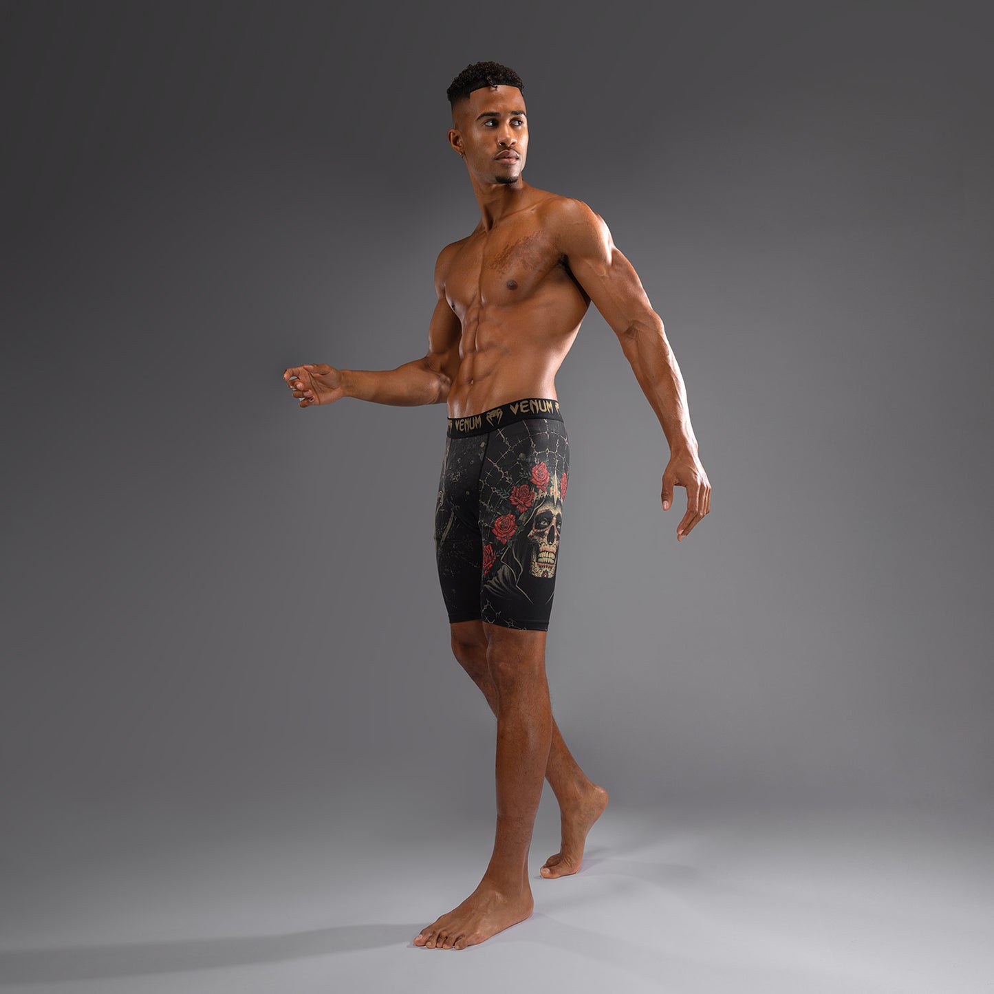 Venum Santa Muerte 5.0 Herren Vale Tudo Shorts - Tiefes Schwarz/Gold