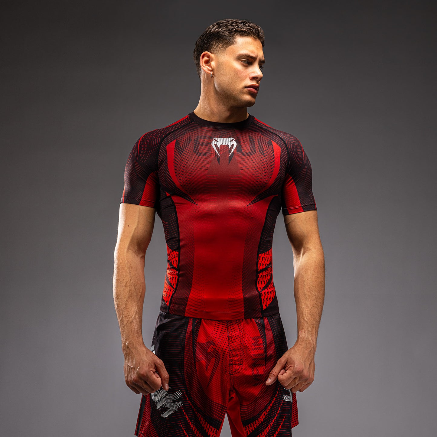 Venum Galactic 3.0 Kurzarm Rashguard - Rot/Silber