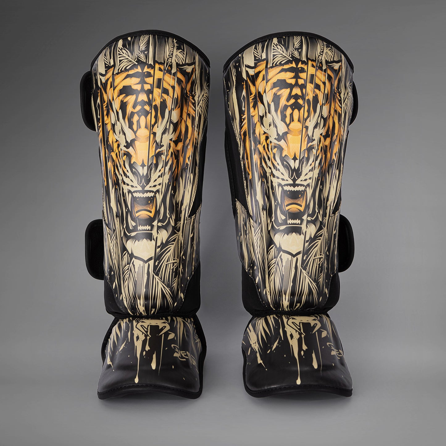 Venum Tiger Schienbeinschoner - Schwarz/Neon Orange
