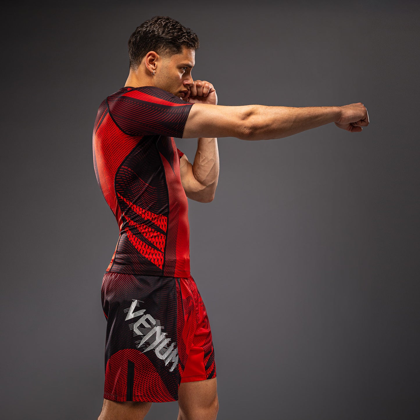 Venum Galactic 3.0 Kurzarm Rashguard - Rot/Silber