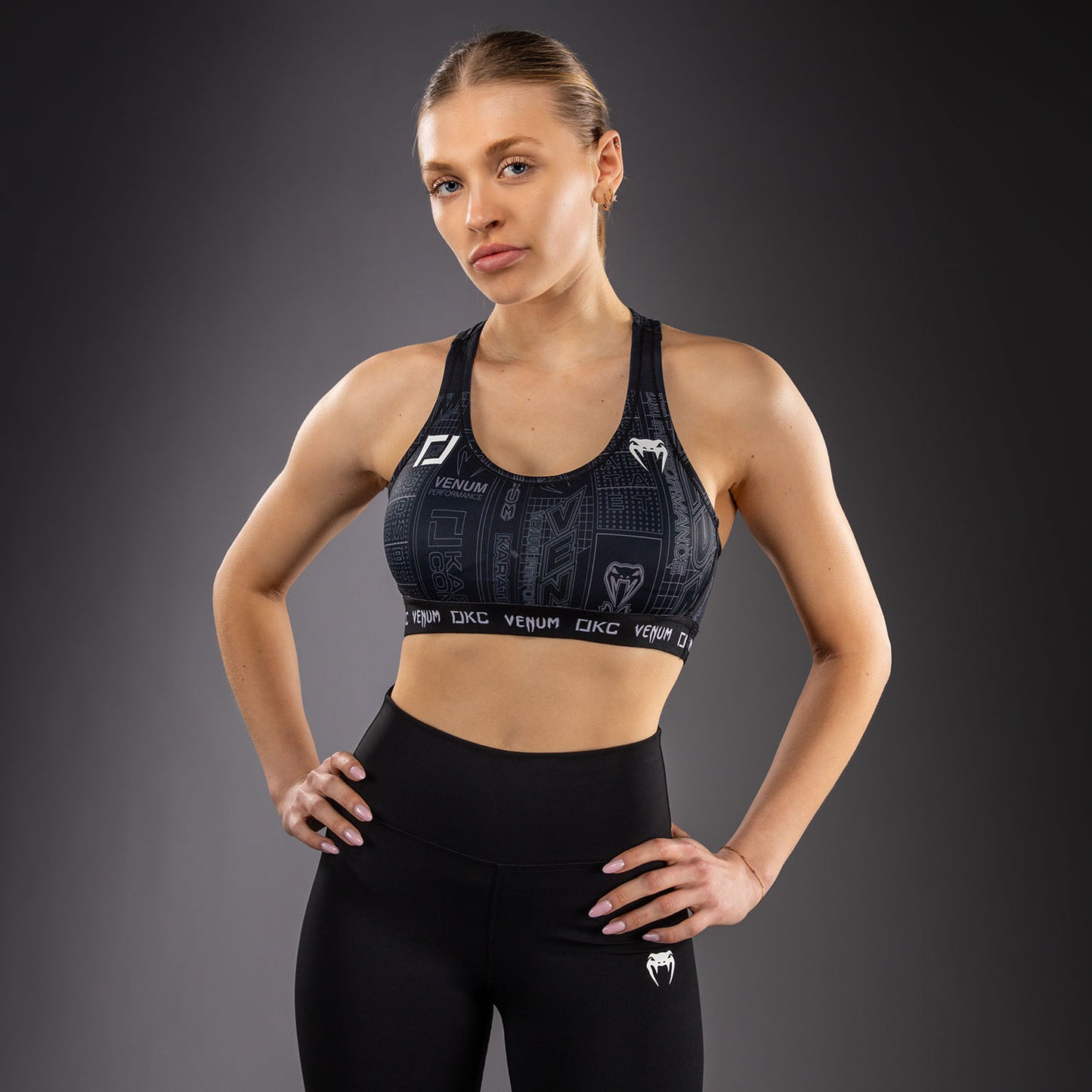 Karate Combat by Venum Sport-BH – Schwarz/Grau