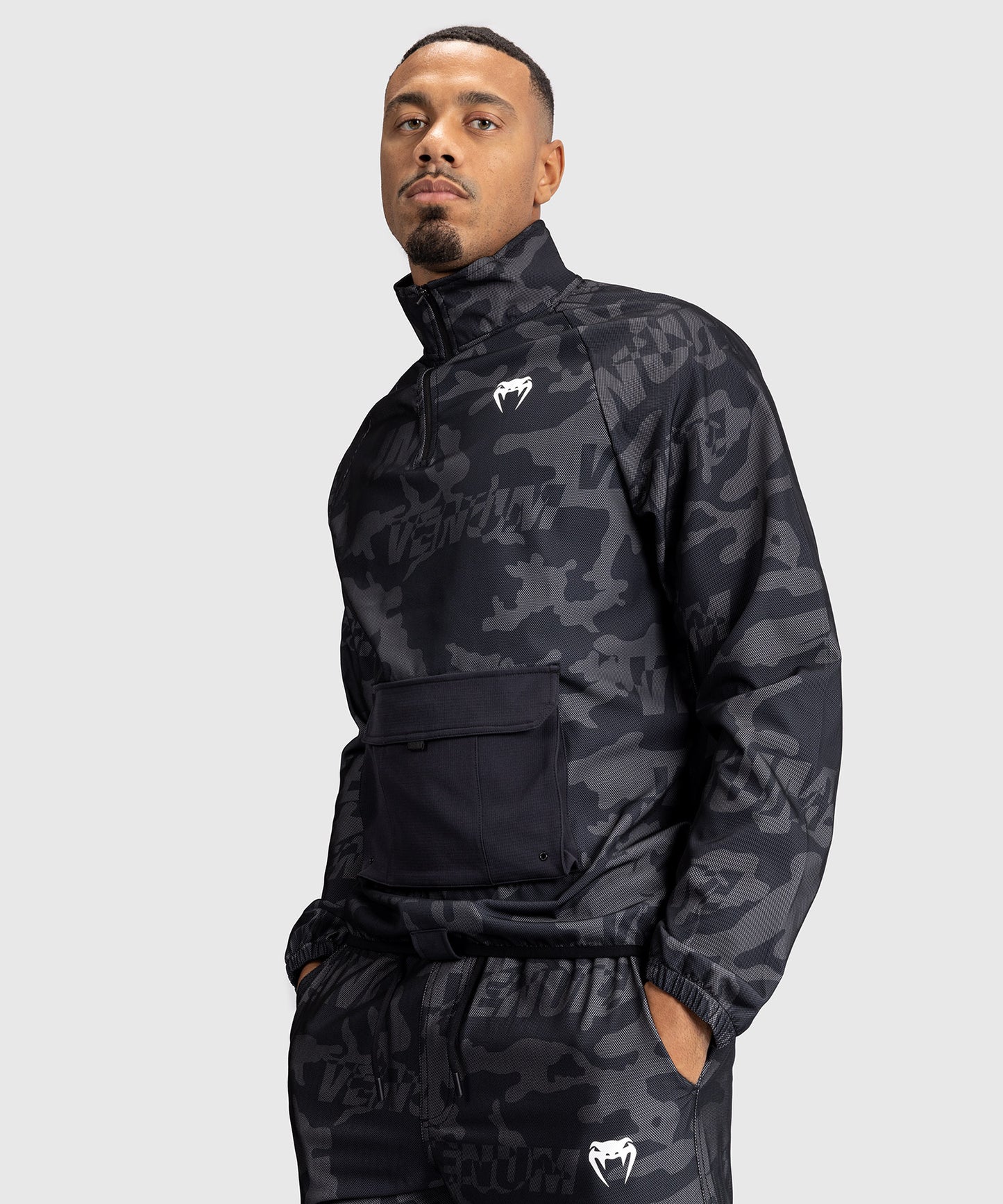 Venum Trooper Herren Trainingsanzug Jacke - Schwarz/Dunkelgrau
