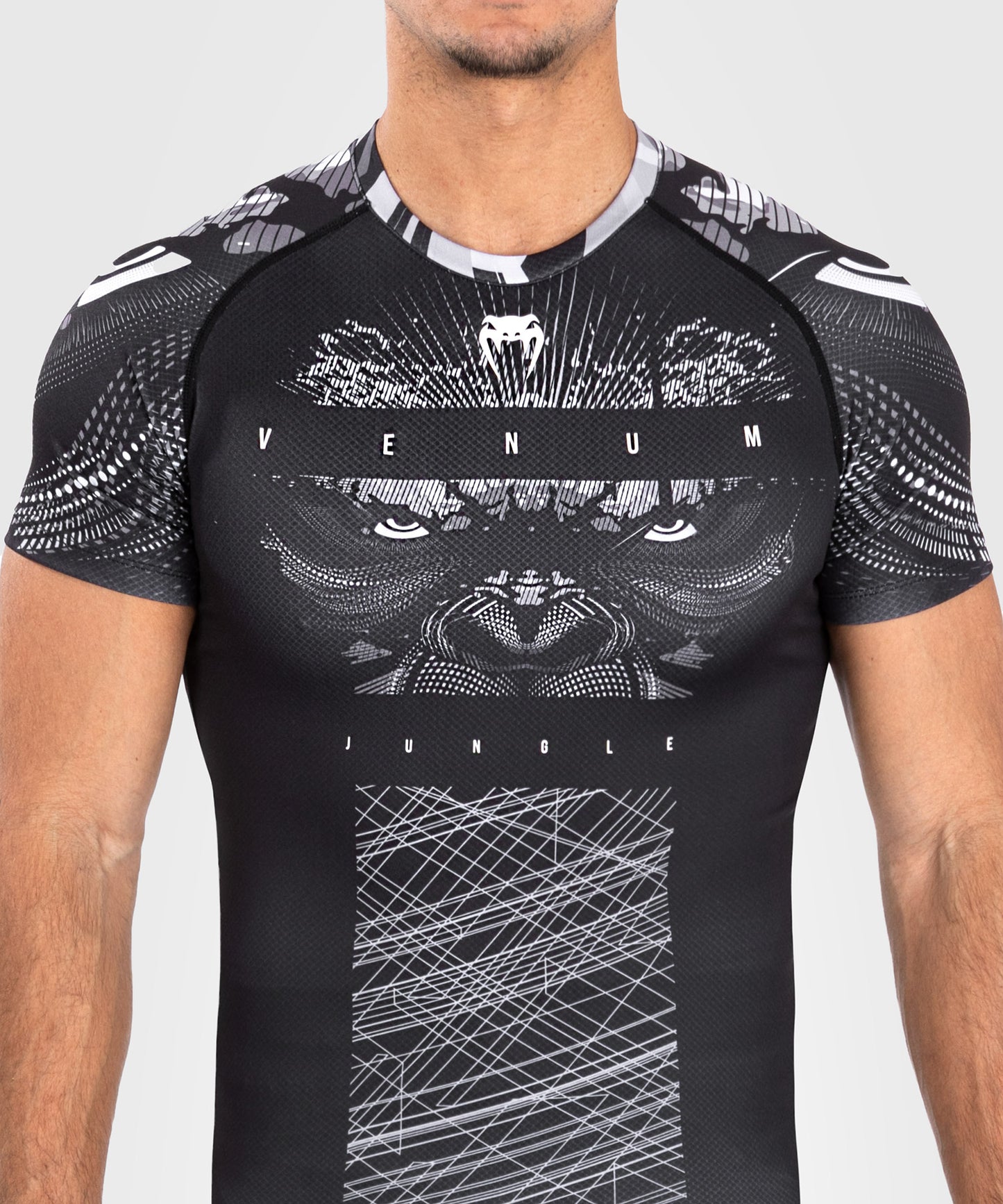 Venum Gorilla Dschungel Rashguards Kurzarm - Schwarz/Weiß