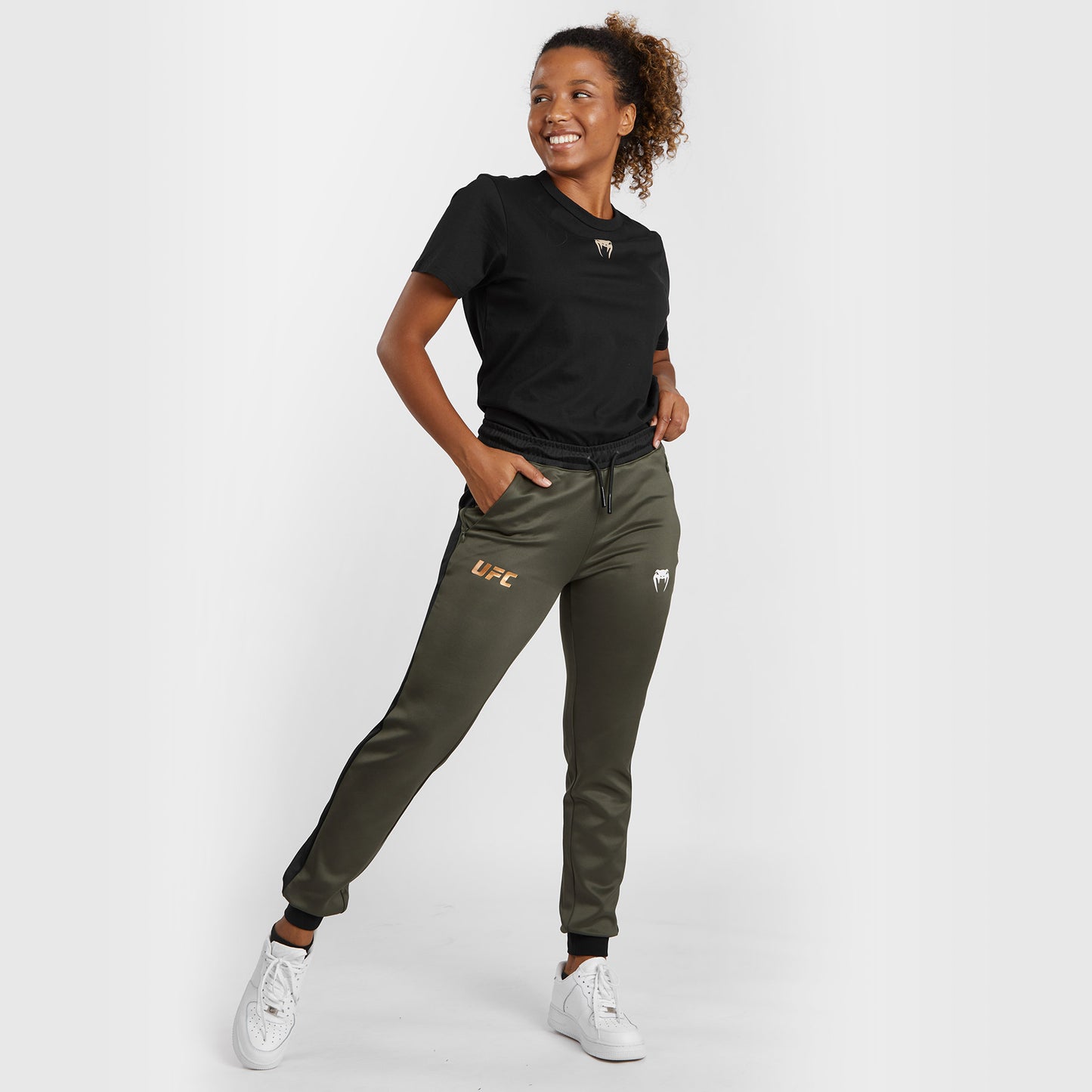 UFC Adrenaline by Venum Fight Week Performance-Jogginghose für Frauen - Khaki/Bronze