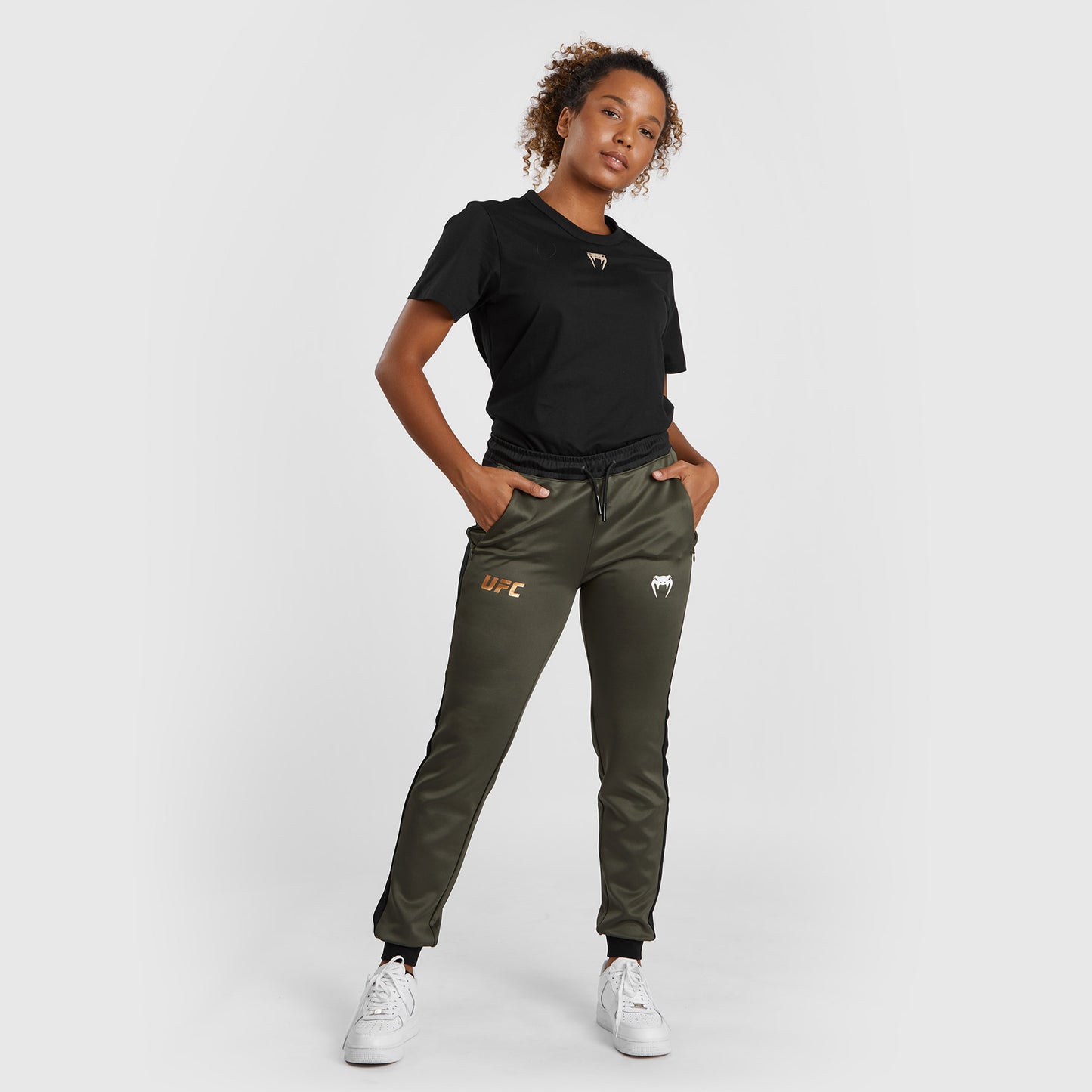 UFC Adrenaline by Venum Fight Week Performance-Jogginghose für Frauen - Khaki/Bronze