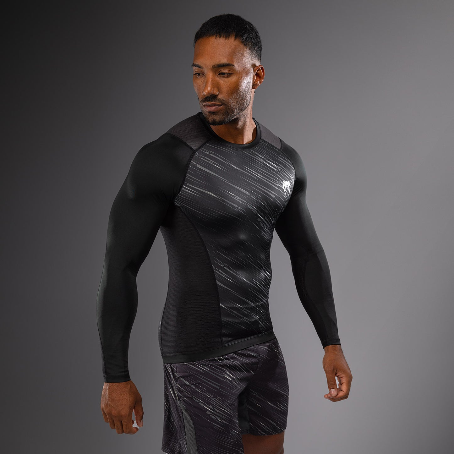 Venum Rapid Langarm Rashguard - Schwarz/Sturmgrau