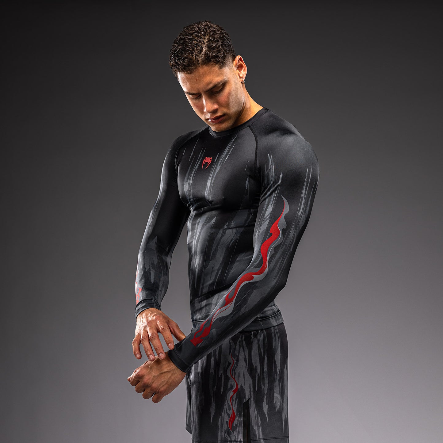 Venum Demon Langarm Rashguard - Schwarz/Grau
