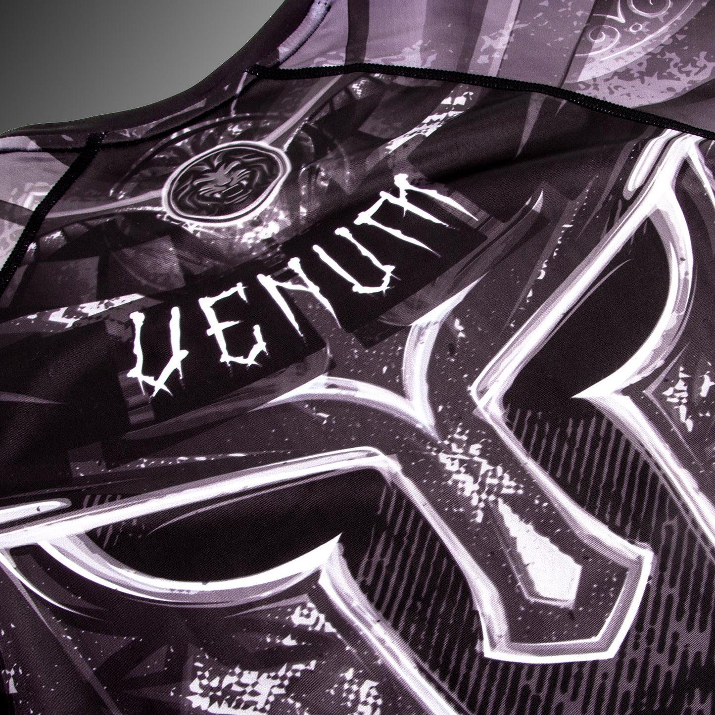 Venum Gladiator 3.0 Rashguard - Schwarz/Weiß - Kurzarm