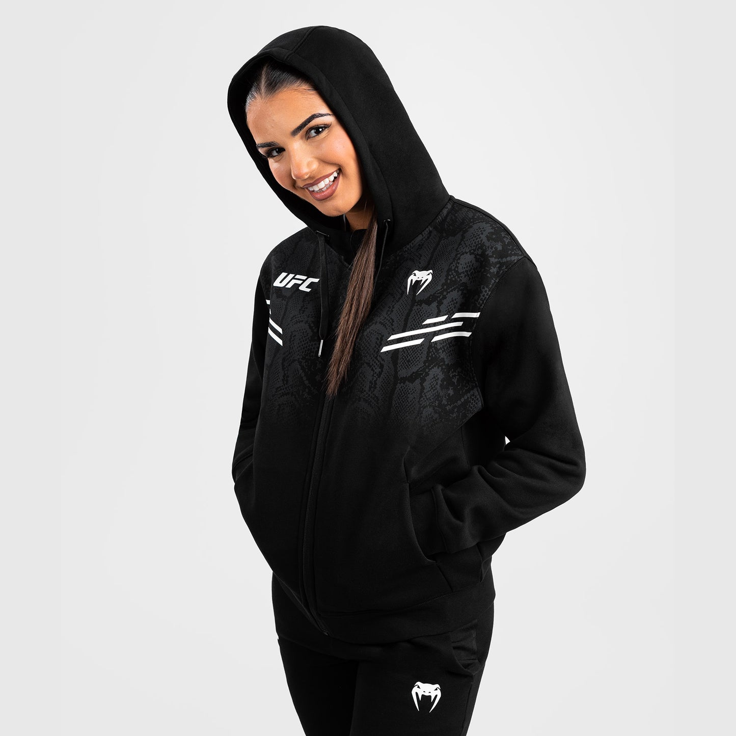UFC Adrenaline by Venum Replica Zip Hoodie für Frauen - Schwarz