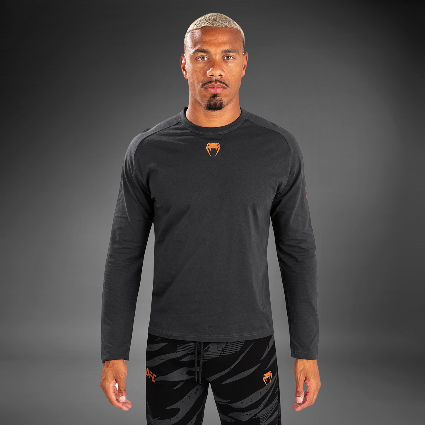 UFC Adrenaline by Venum Fight Week Herren Langarm T-Shirt - Charcoal Grey
