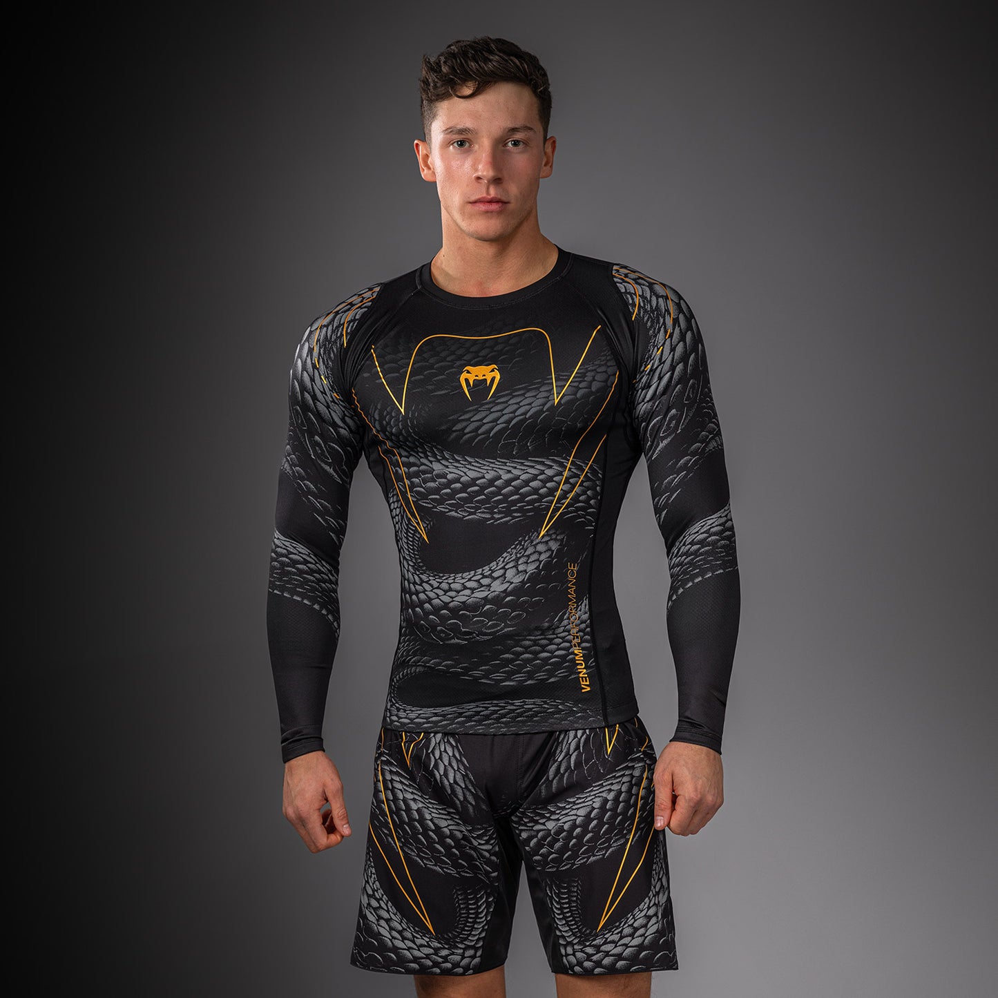 Venum Matupa Langarm Rashguard - Schwarz/Grau/Gold