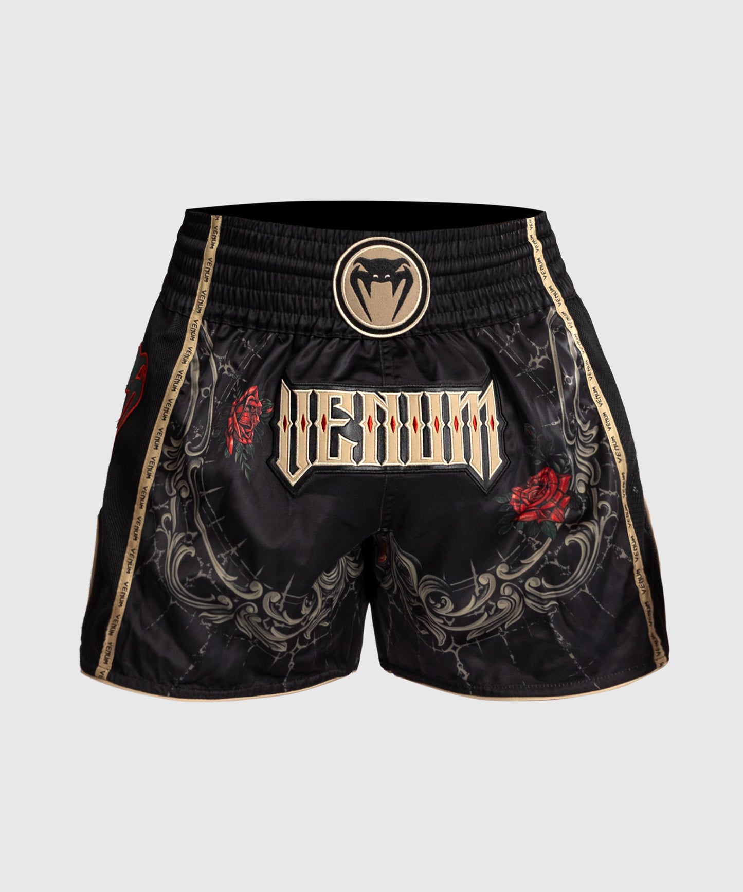 Venum Santa Muerte 5.0 Muay Thai Shorts - Tiefes Schwarz/Gold