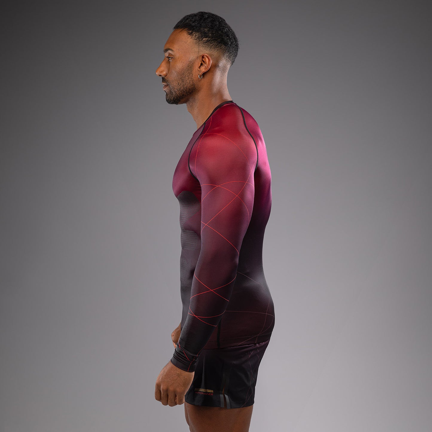 Venum Tactical XT Herren Langarm Rashguard - Schwarz/Burgund/Gold