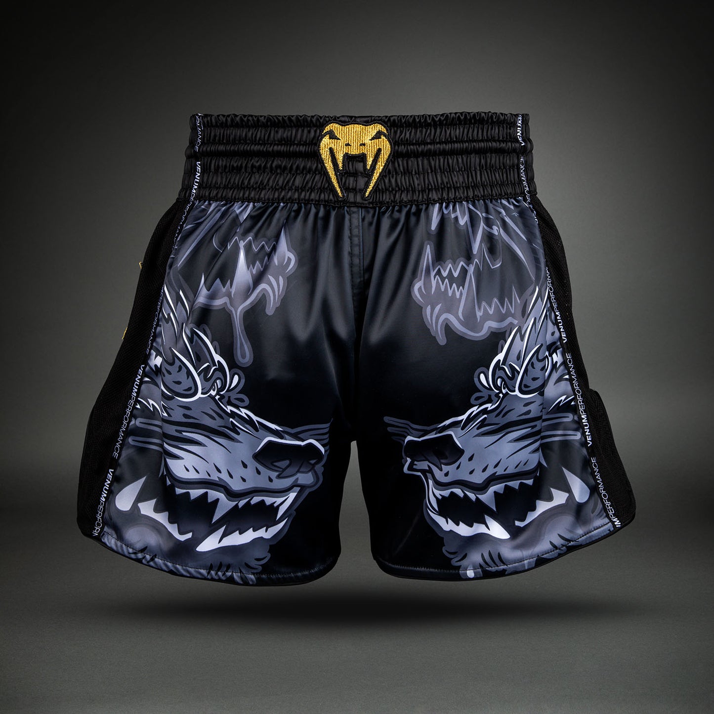 Venum Wolf Atak Muay-Thai-Shorts – Schwarz/Grau