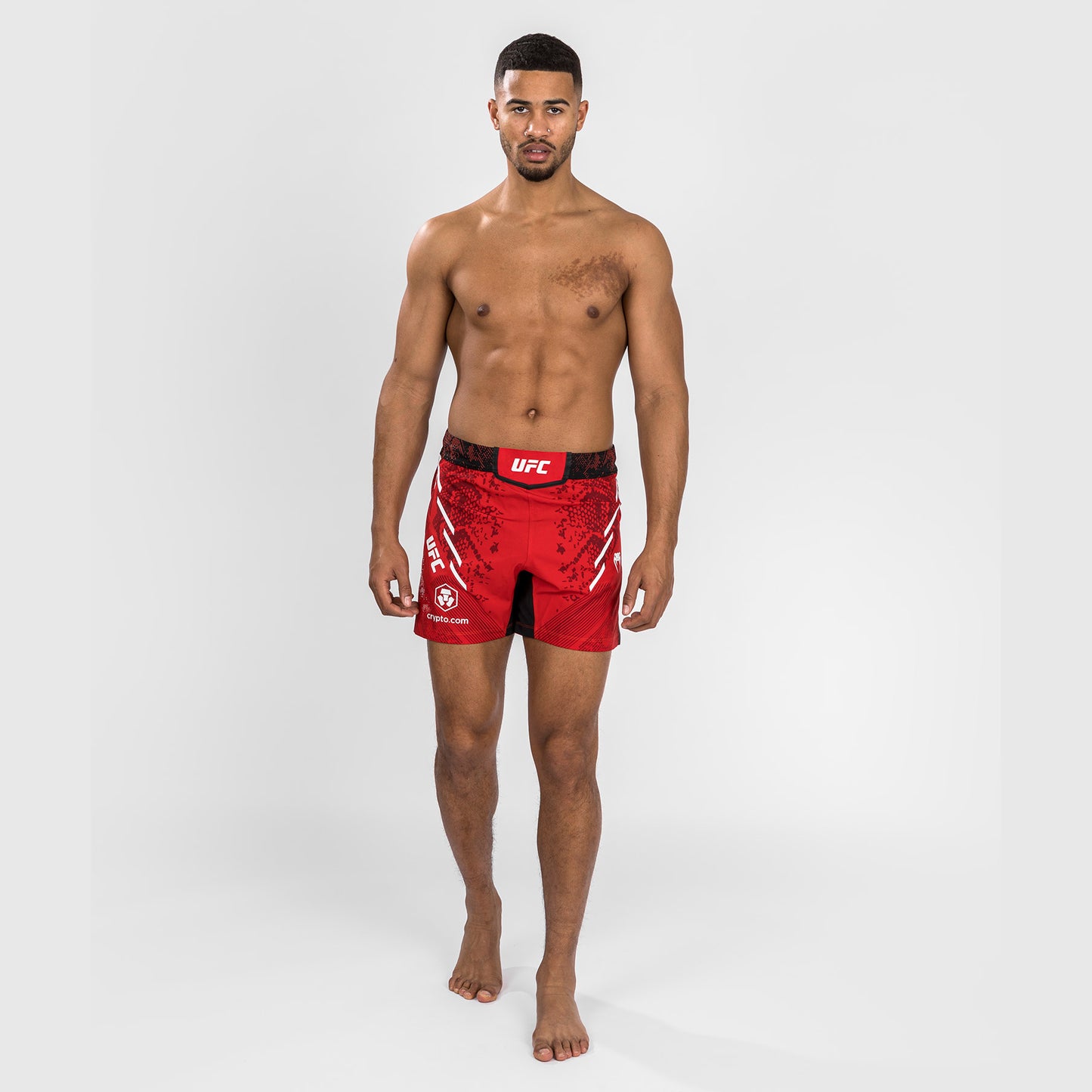 UFC Adrenaline by Venum Personalisierte Authentische Fight Night Herren-Kampfshorts - Kurze Passform - Rot