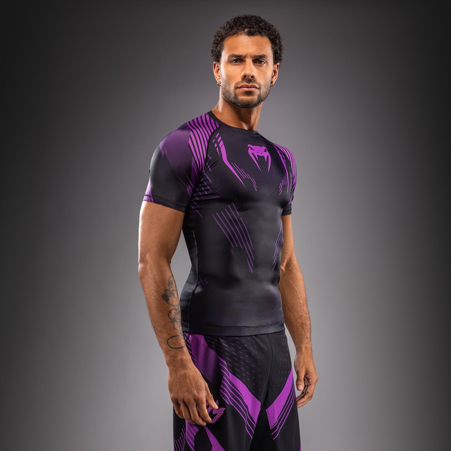 Venum No-Gi 6.0 Rashguard Kurzarm - Schwarz/Lila