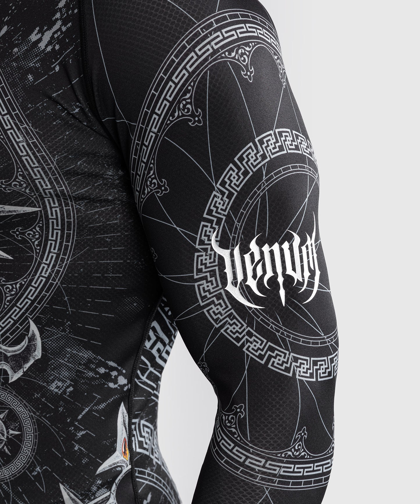 Venum Gladiator 5.0 Herren Langarm Rashguard - Schwarz/Silber