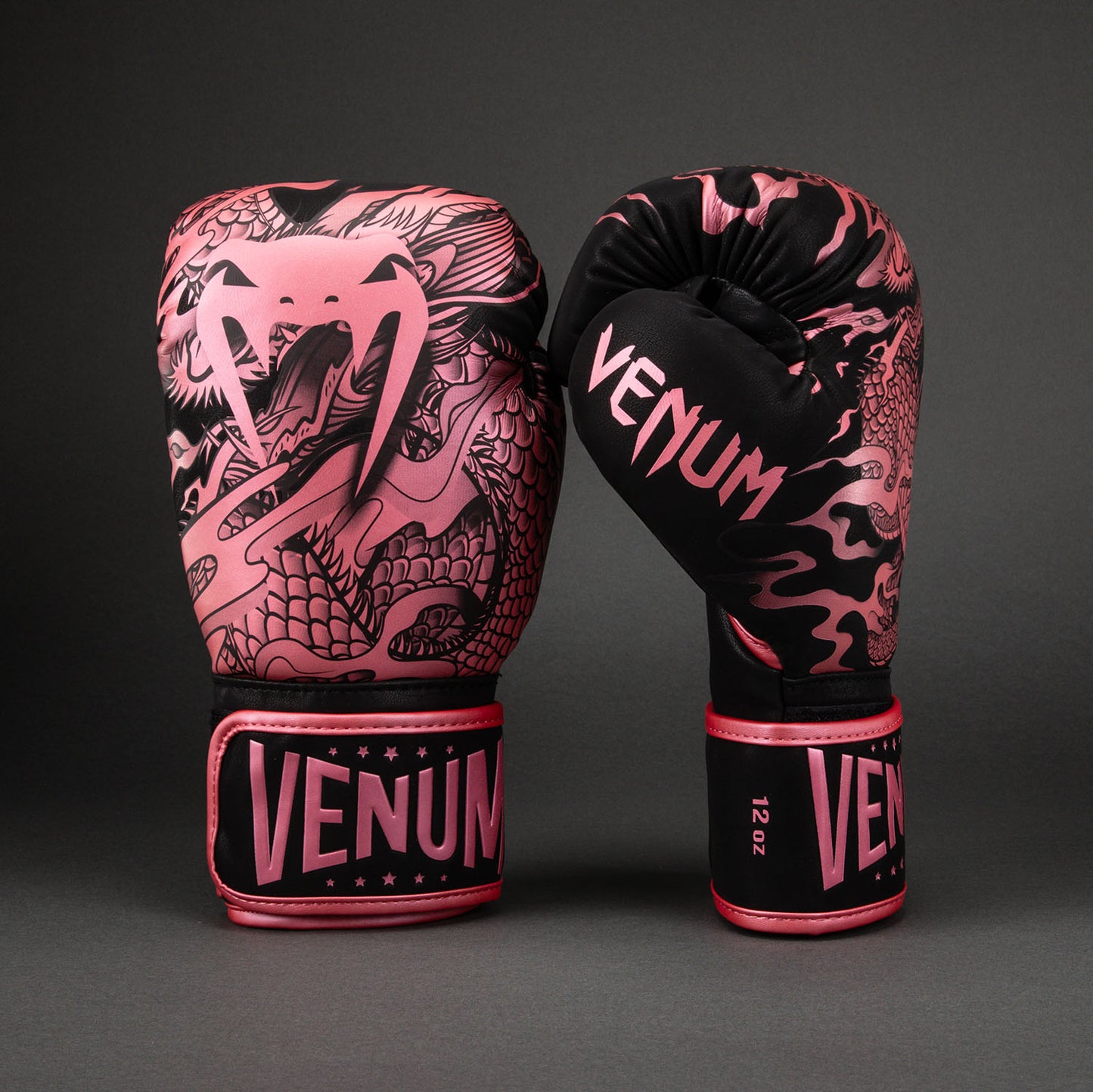 Boxhandschuhe Venum Dragon's Flight - Schwarz / Metallic-Rosa