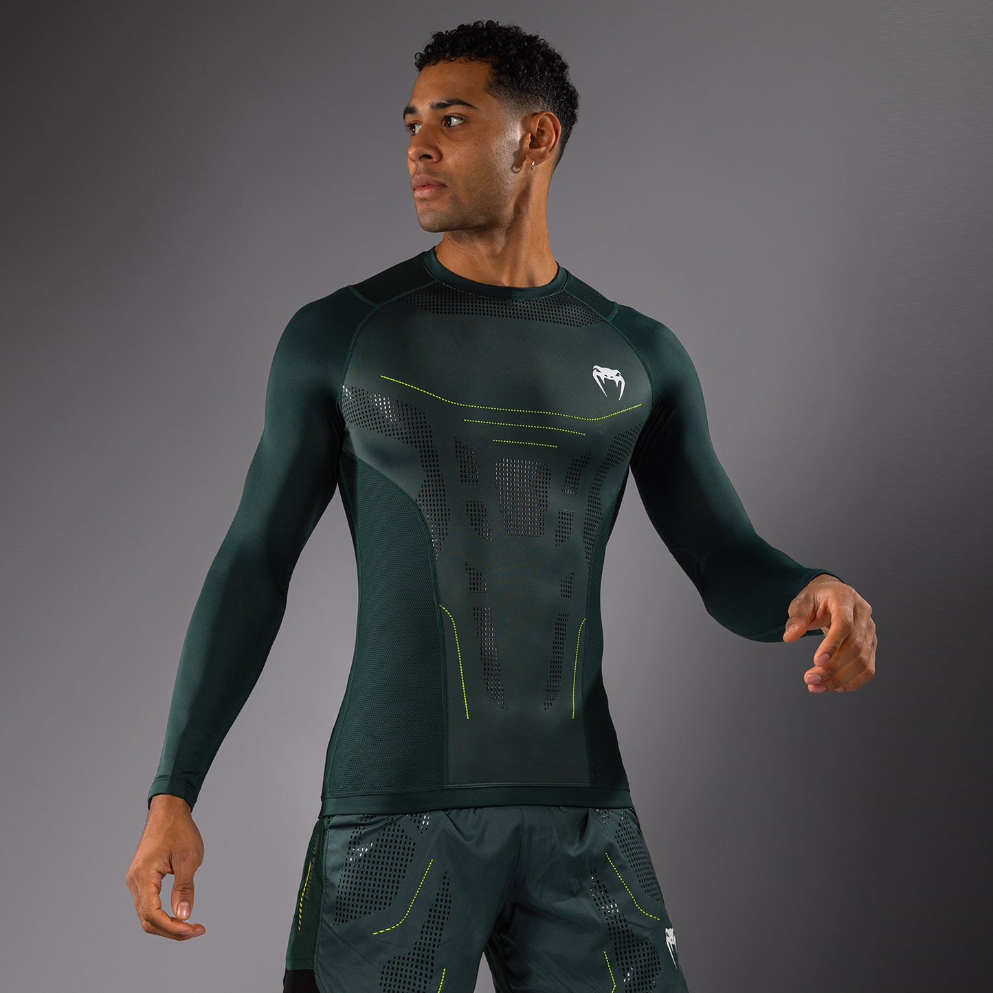 Venum Technical 3.0 Langarm Rashguard - Waldgrün