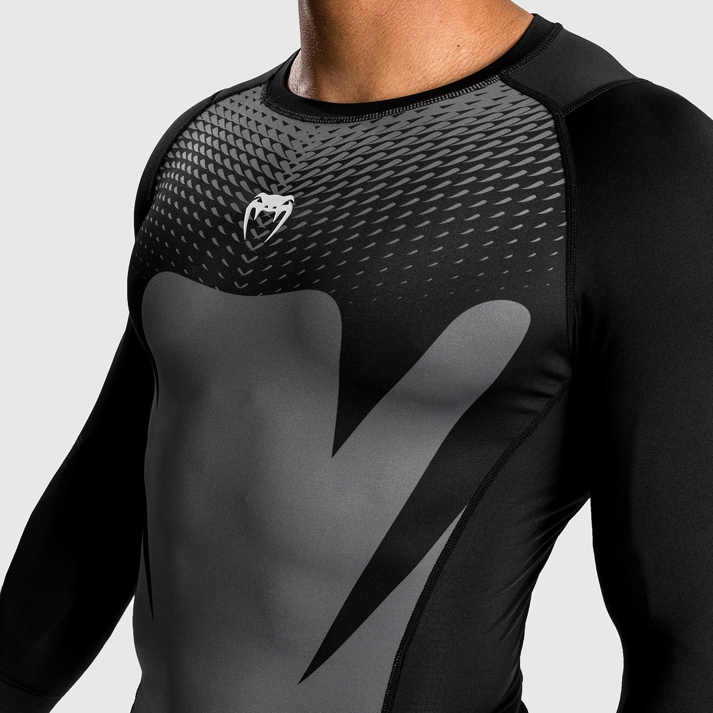 Venum Attack Herren Langarm Rashguard - Schwarz/Grau