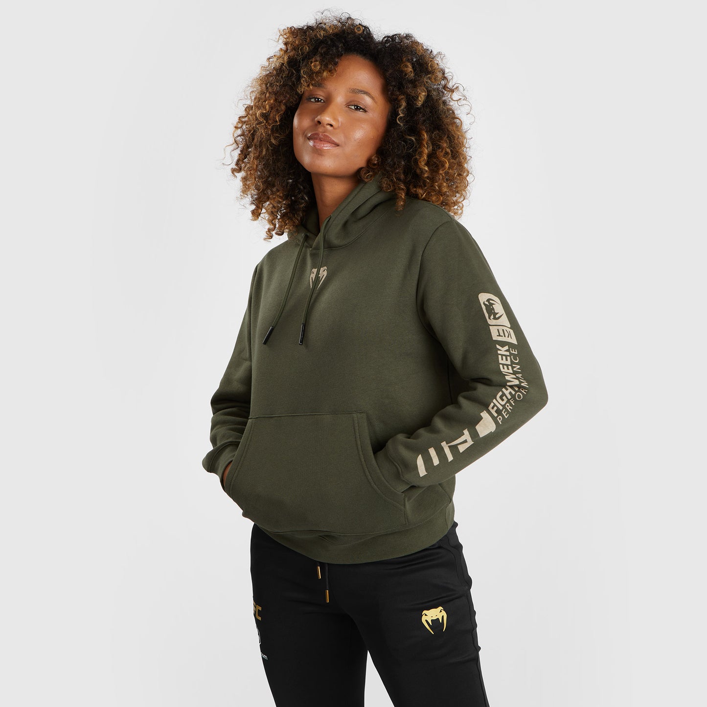 UFC Adrenaline by Venum Fight Week Damen Pullover Hoodie - Khaki