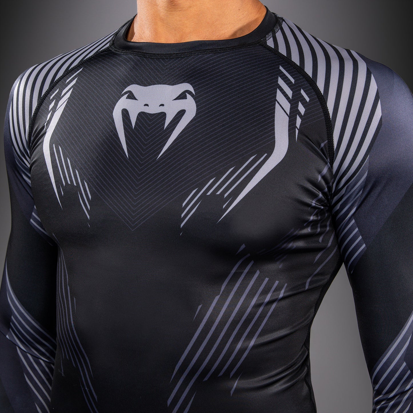 Venum No-Gi 6.0 Langarm Rashguard - Schwarz/Grau