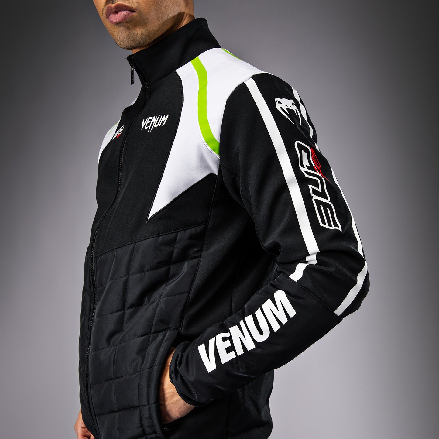 Venum x Bud Racing Herren Jacke - Schwarz/Weiß/Limettengrün