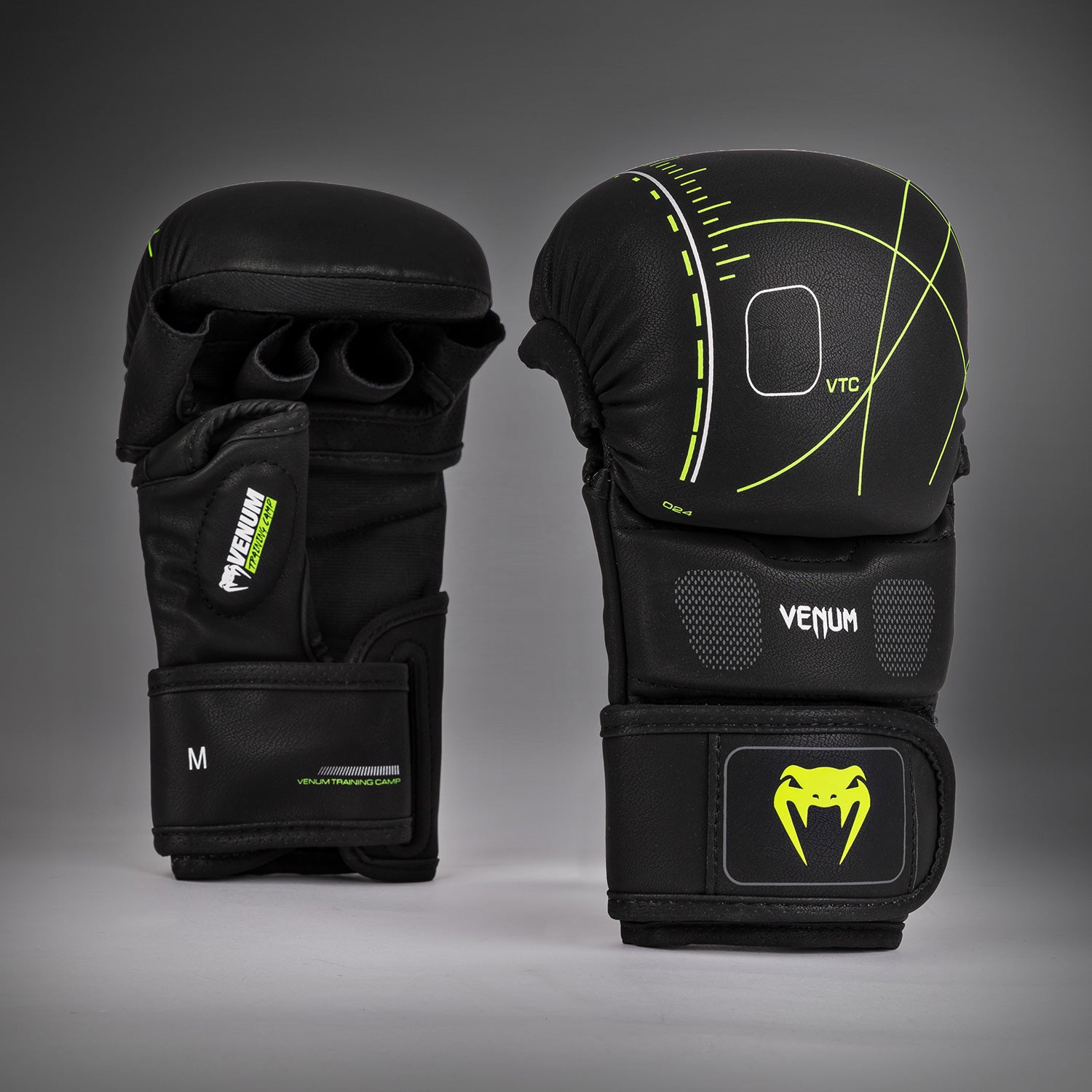 handschuhe zum trainieren Venum Training Camp 4.0 MMA Sparring Handschuhe - Schwarz/Neon Grün