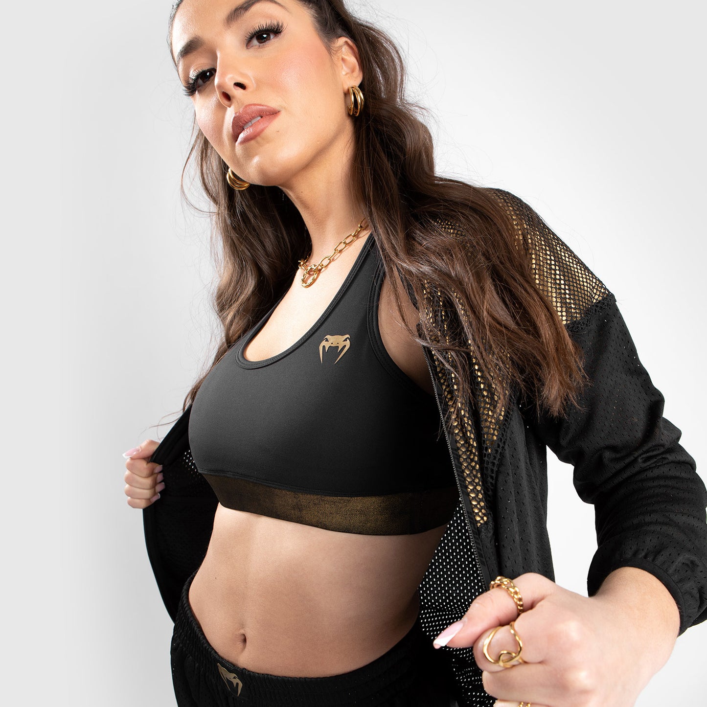 Venum Lightning Mesh Jacket – Für Damen – Schwarz/Gold
