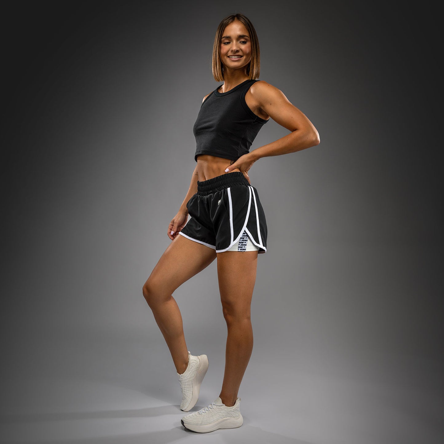 Venum Twilight Damen Trainingsshorts - Schwarz/Weiß