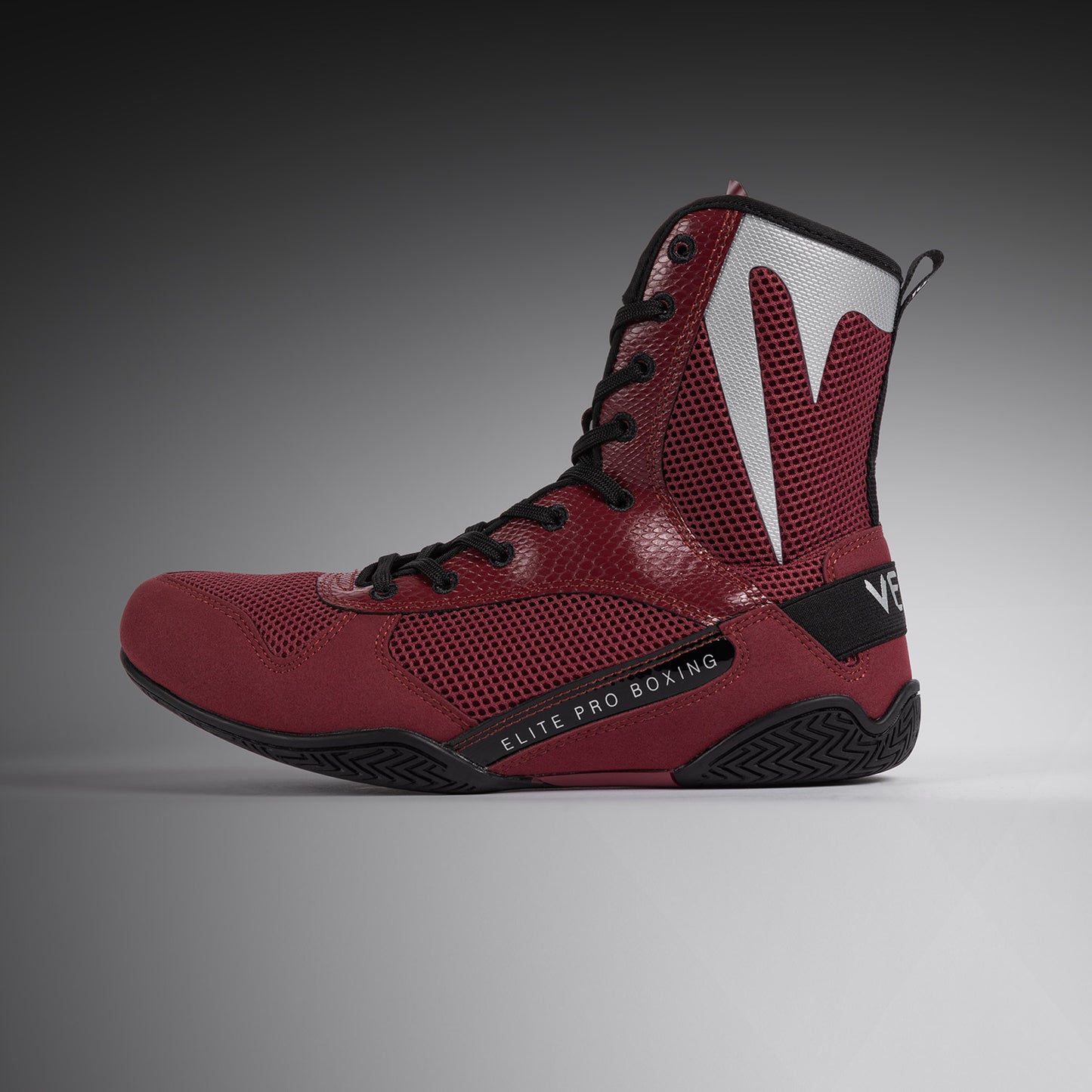 Venum Elite Boxschuhe - Burgund/Silber