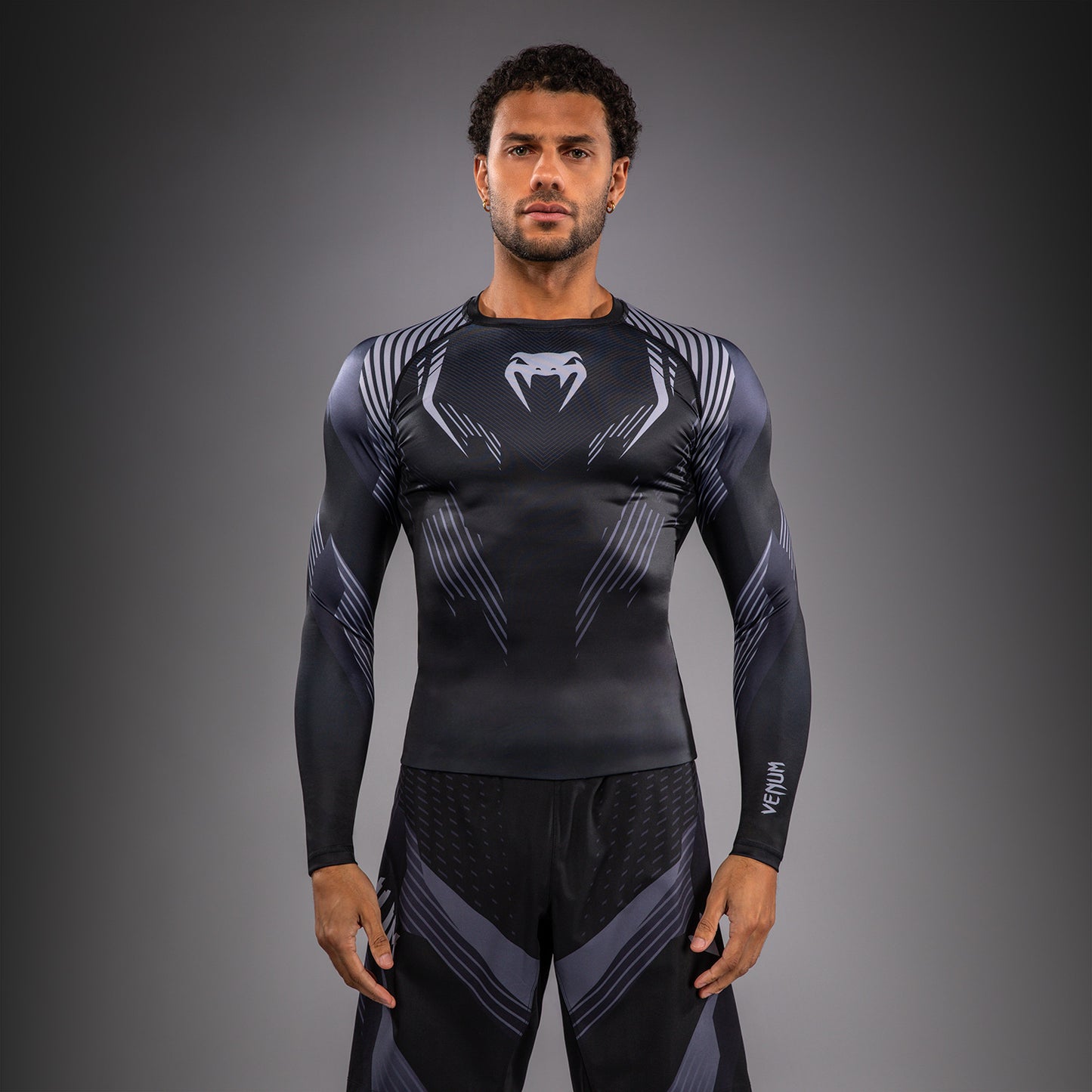 Venum No-Gi 6.0 Langarm Rashguard - Schwarz/Grau