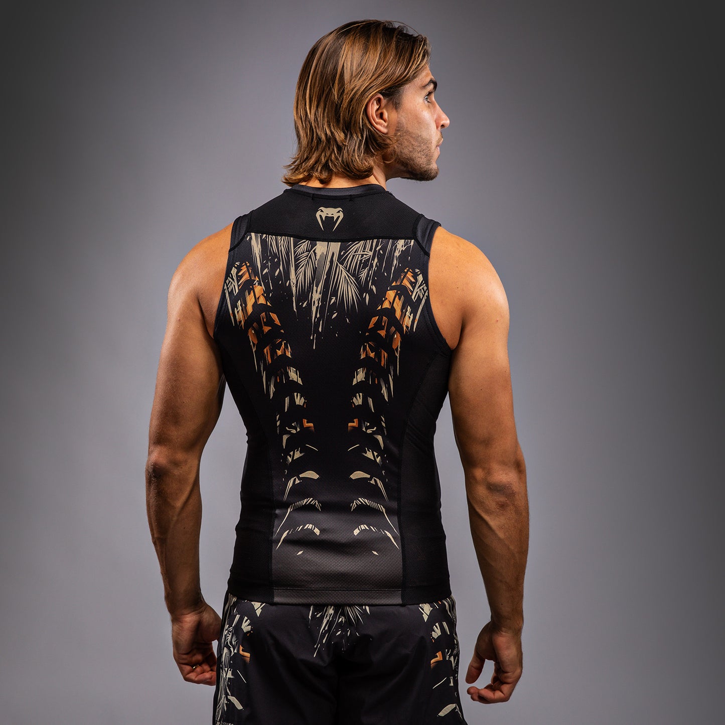 Venum Tiger Herren Ärmelloses Rashguard - Schwarz/Neonorange