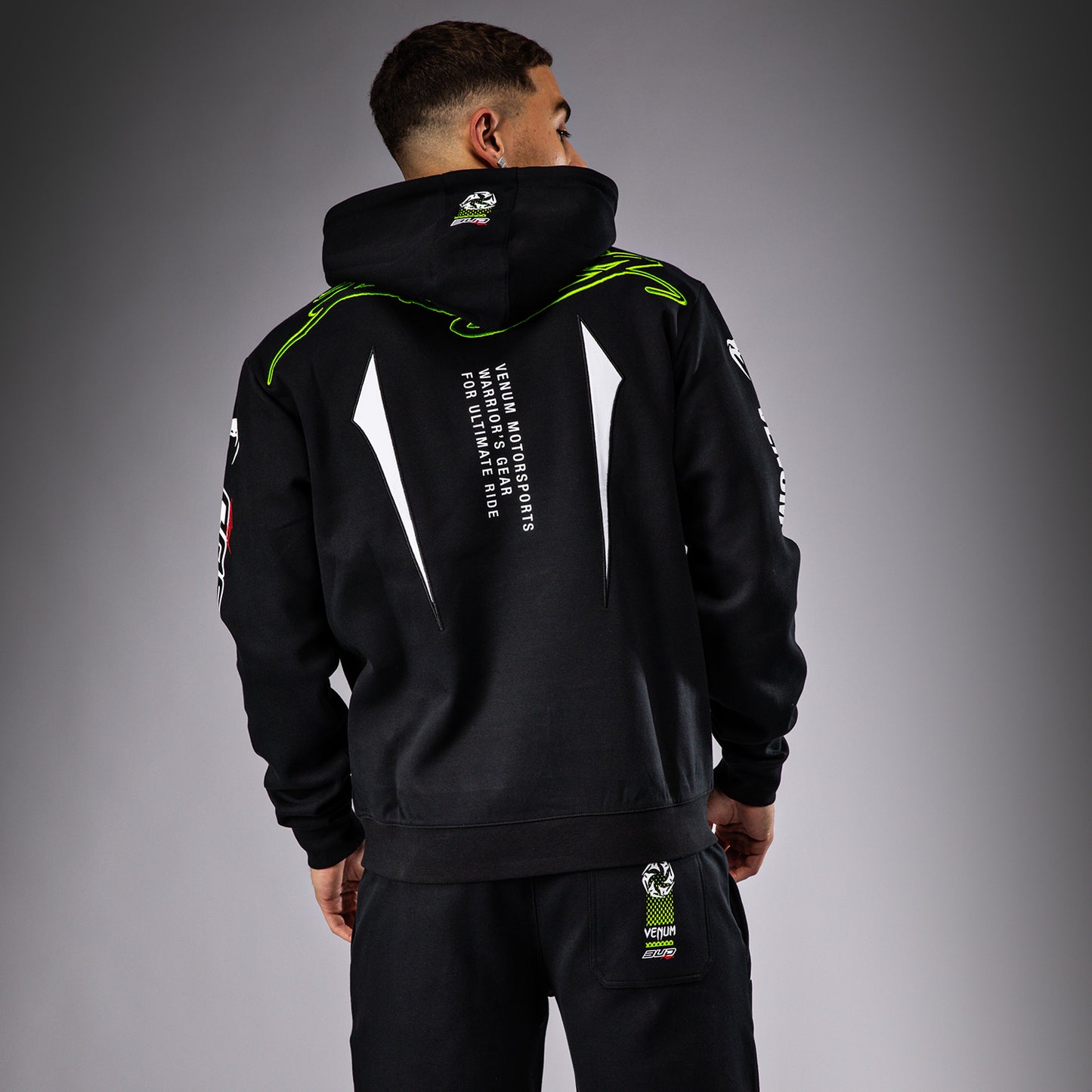 Venum x Bud Racing Herren Hoodie - Schwarz/Weiß/Limettengrün