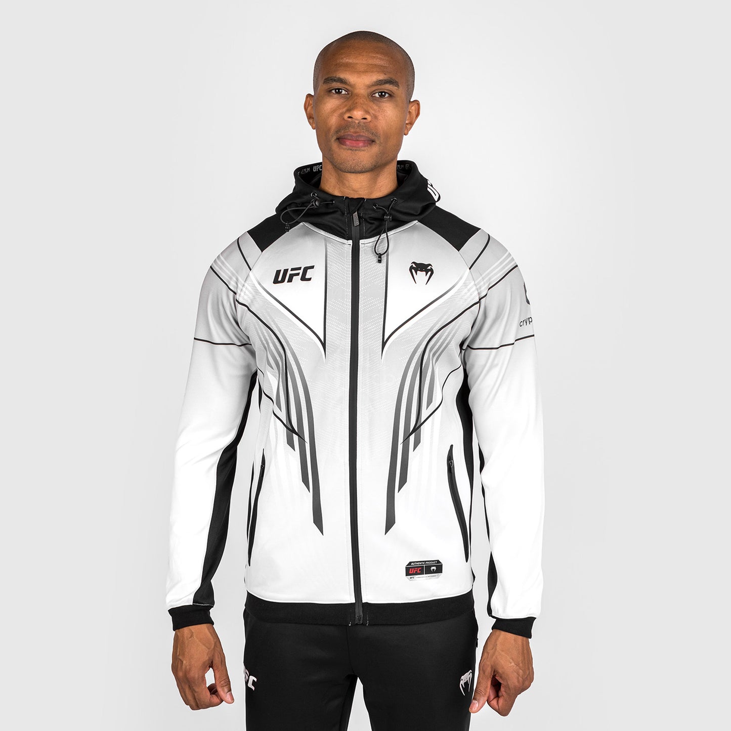 UFC Venum personalisierte authentische Fight Night 2.0 Männer Walkout Hoodie - weiß