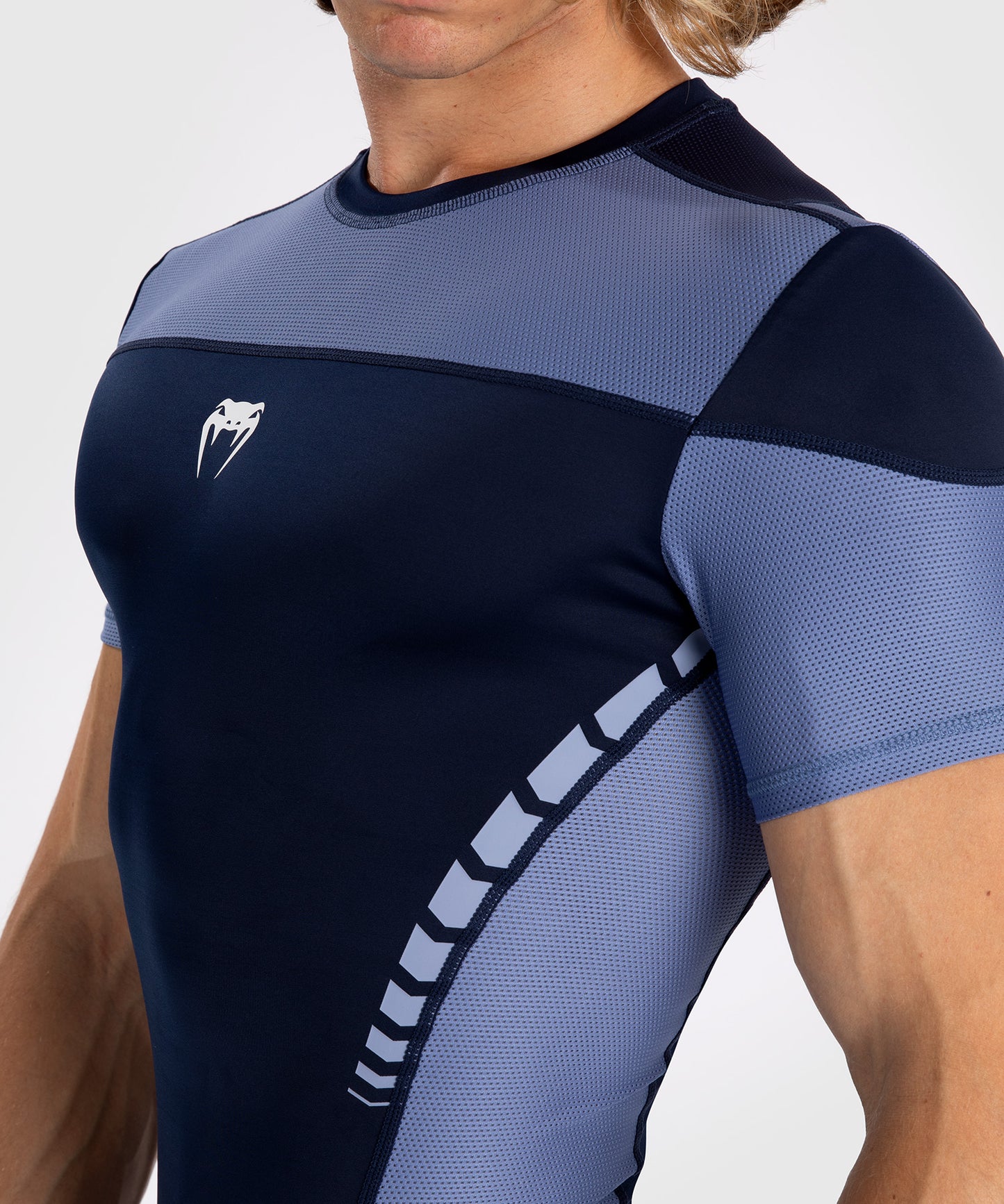 Venum Tempest Herren Kurzarm-Rashguard - Marineblau/Blau